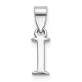 Sterling Silver Rhodium-plated Polished Block Initial -I- Pendant