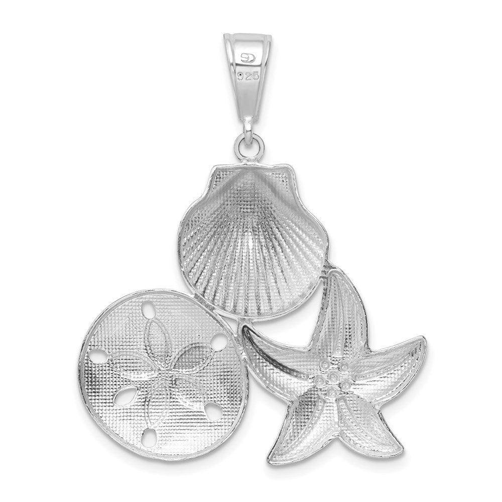 Sterling Silver Polished/Textured Sea Life Pendant