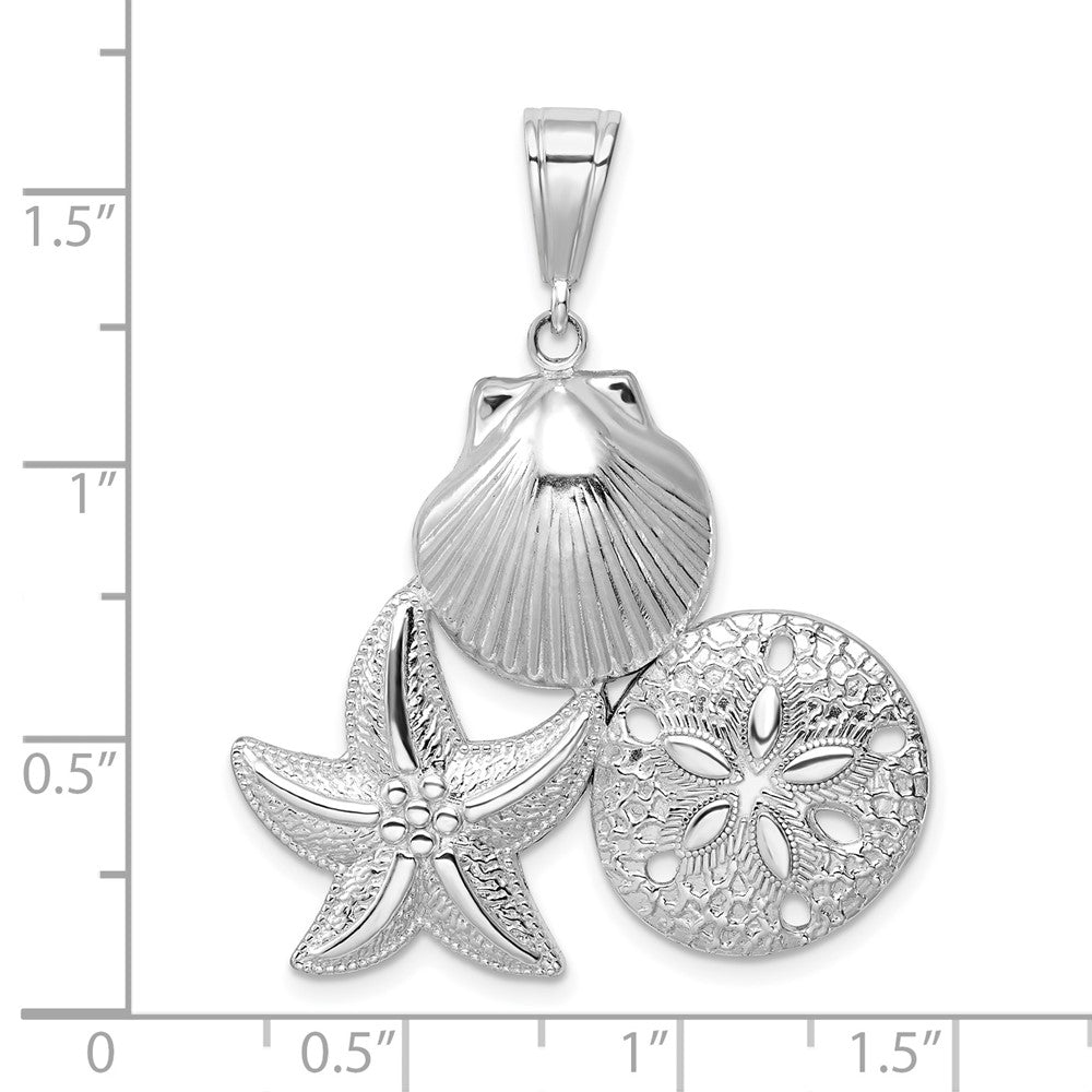 Sterling Silver Polished/Textured Sea Life Pendant