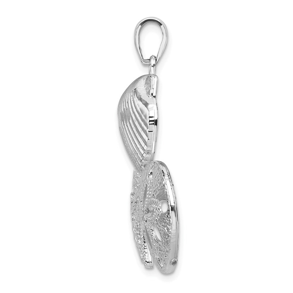 Sterling Silver Polished/Diamond-cut Sea Life Pendant