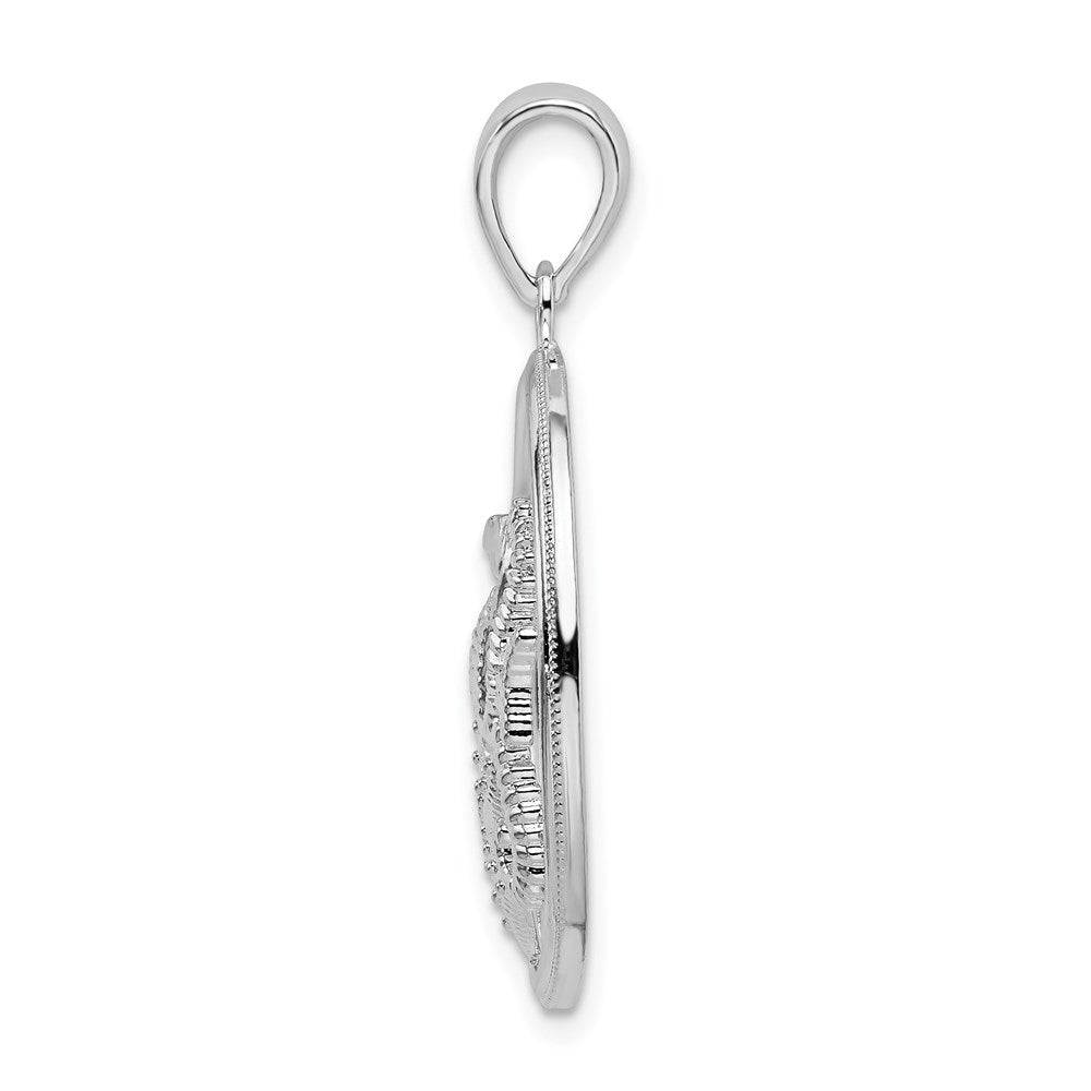 Sterling Silver Polished Sea Life Round Pendant