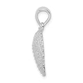 Sterling Silver Rhodium-plated Polished Beaded Scallop Shell Pendant