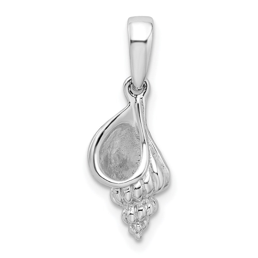 Sterling Silver Rhodium-plated Polished 3D Wentletrap Shell Pendant