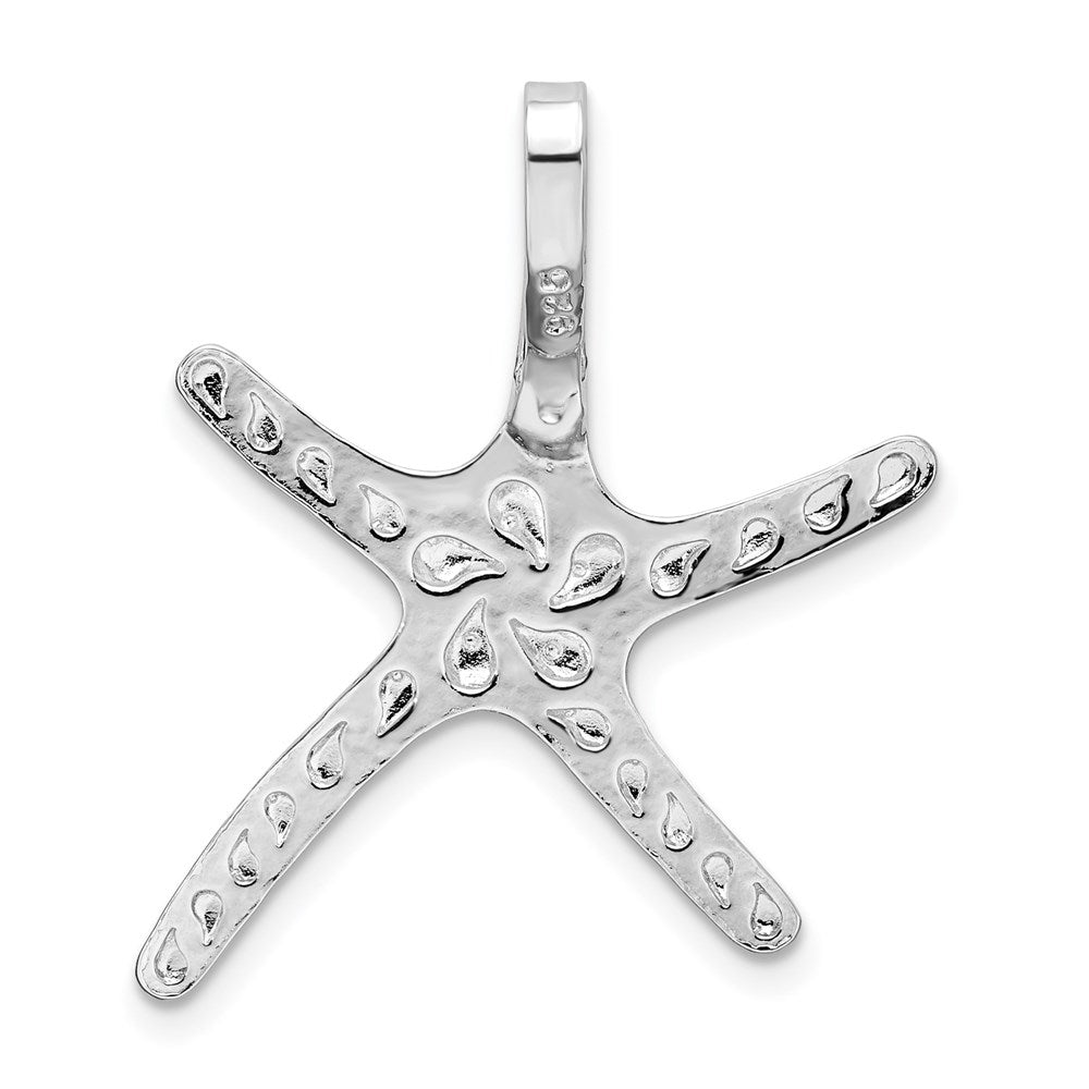 Sterling Silver Rhodium-plated Polished Dancing Starfish Slide