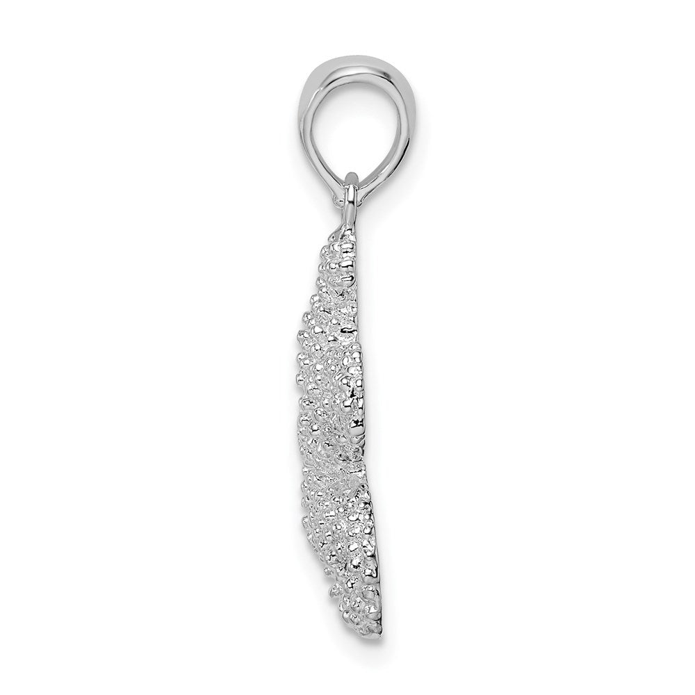 Sterling Silver Rhodium-plated Polished Starfish Pendant
