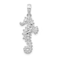 Sterling Silver Rhodium-plated Polished 3D Seahorse Pendant