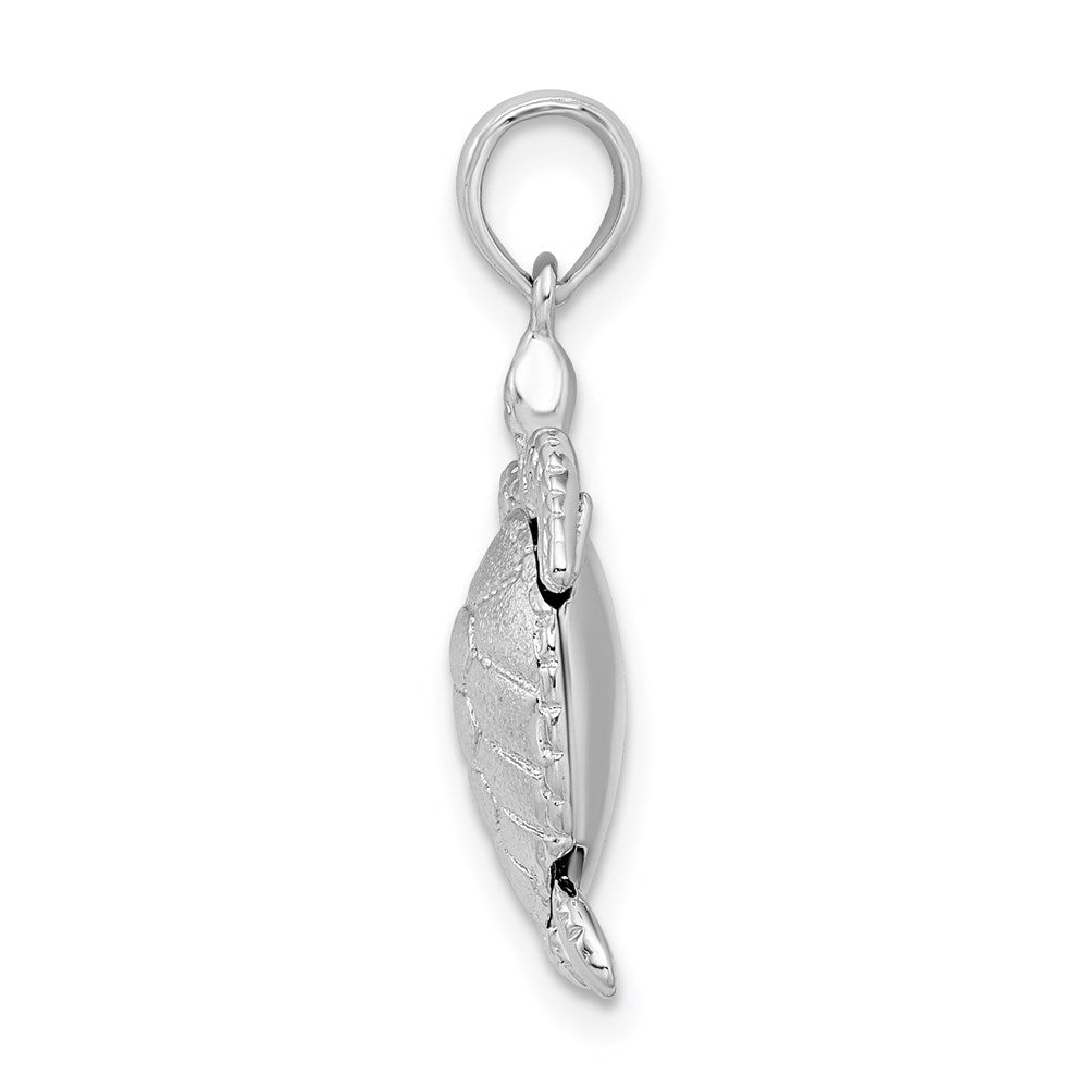Sterling Silver Polished 3D Moveable Sea Turtle Pendant