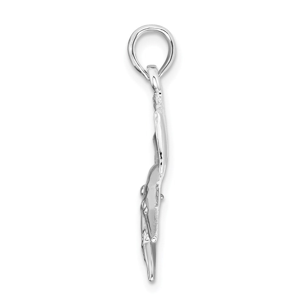 Sterling Silver Rhodium-plated Polished Sailfish Pendant