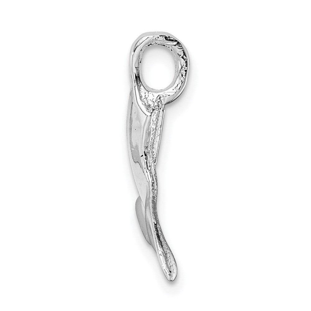 Sterling Silver Rhodium-plated Polished Whale Tail Pendant