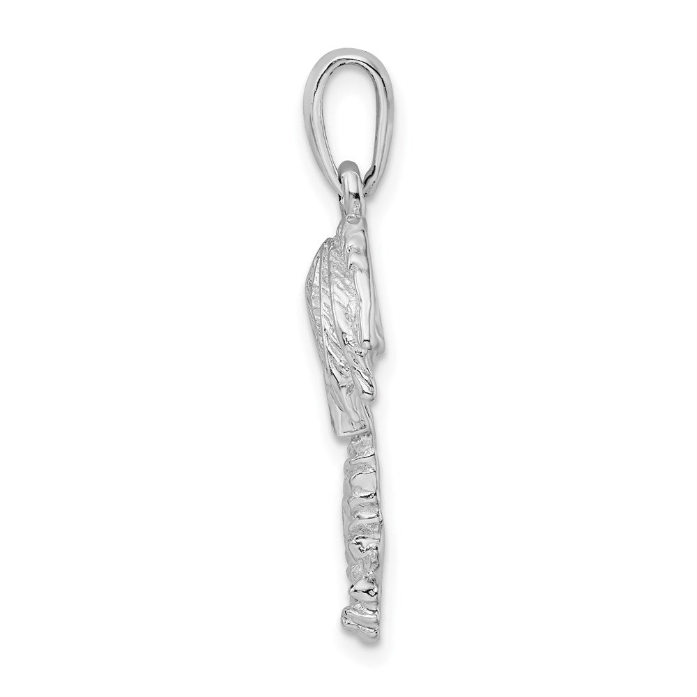 Sterling Silver Rhodium-plated Polished Palm Tree Pendant