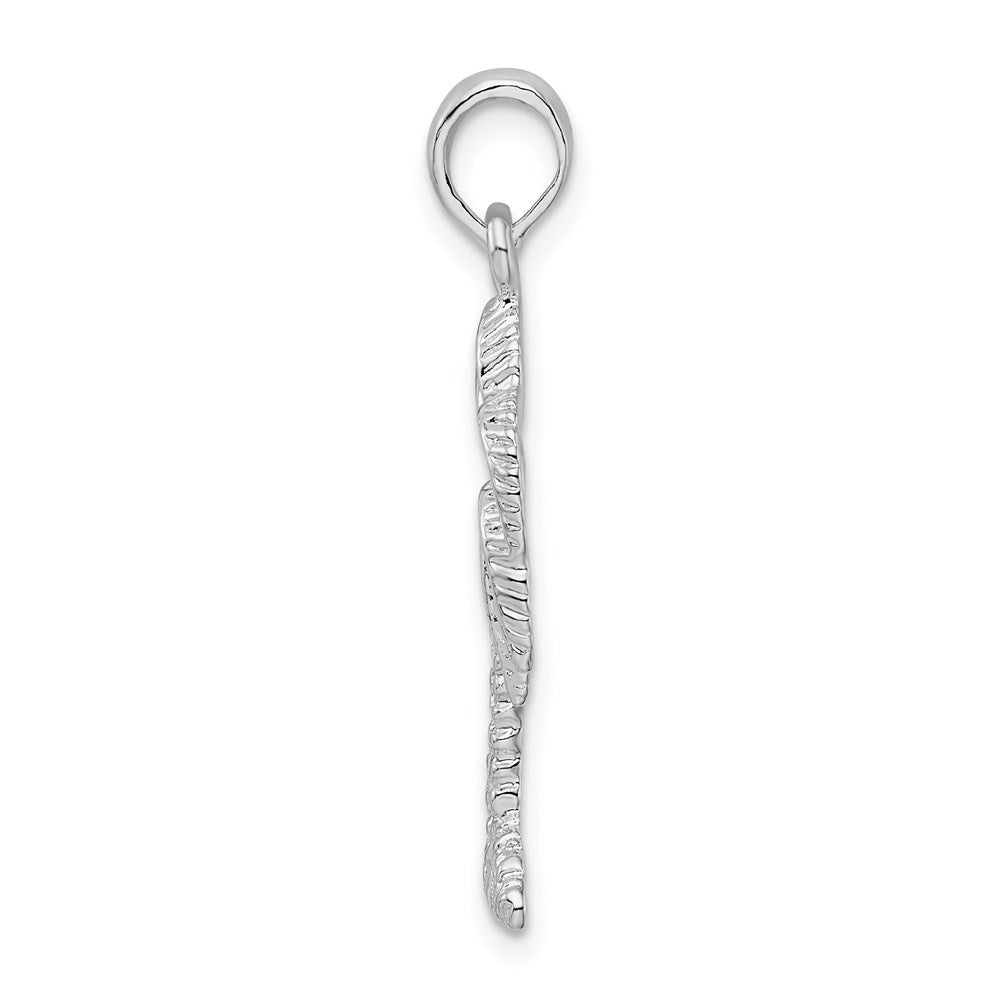 Sterling Silver Rhodium-plated Polished Small Palmetto Tree Pendant