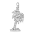 Sterling Silver Rhodium-plated Polished Small Palmetto Tree Pendant