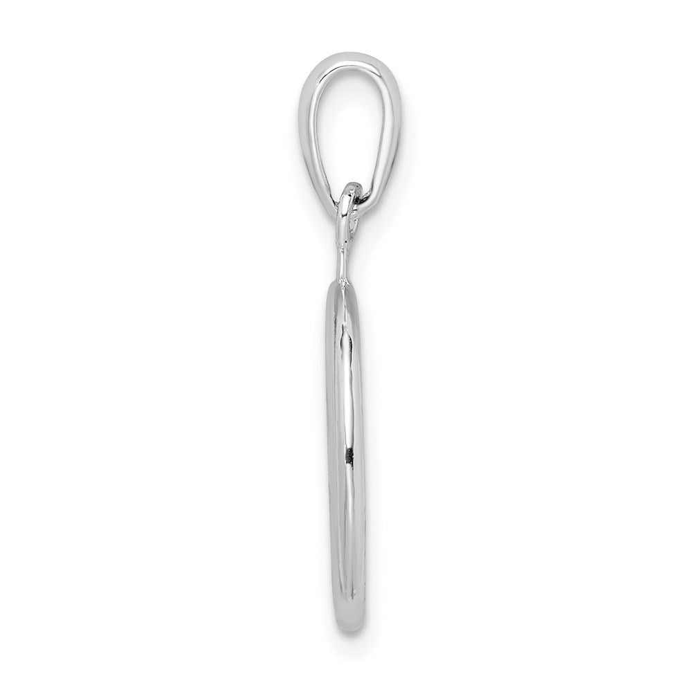 Sterling Silver Rhodium-plated Polished Peace Symbol Pendant