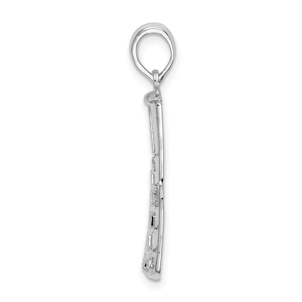 Sterling Silver Rhodium-plated Polished Large Key West USA Pendant