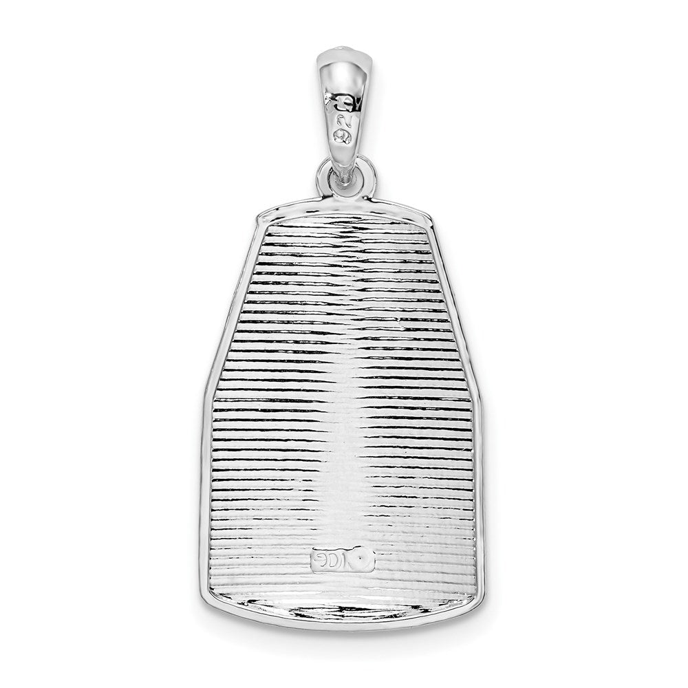 Sterling Silver Rhodium-plated Polished Large Key West USA Pendant
