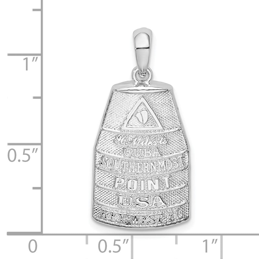Sterling Silver Rhodium-plated Polished Large Key West USA Pendant