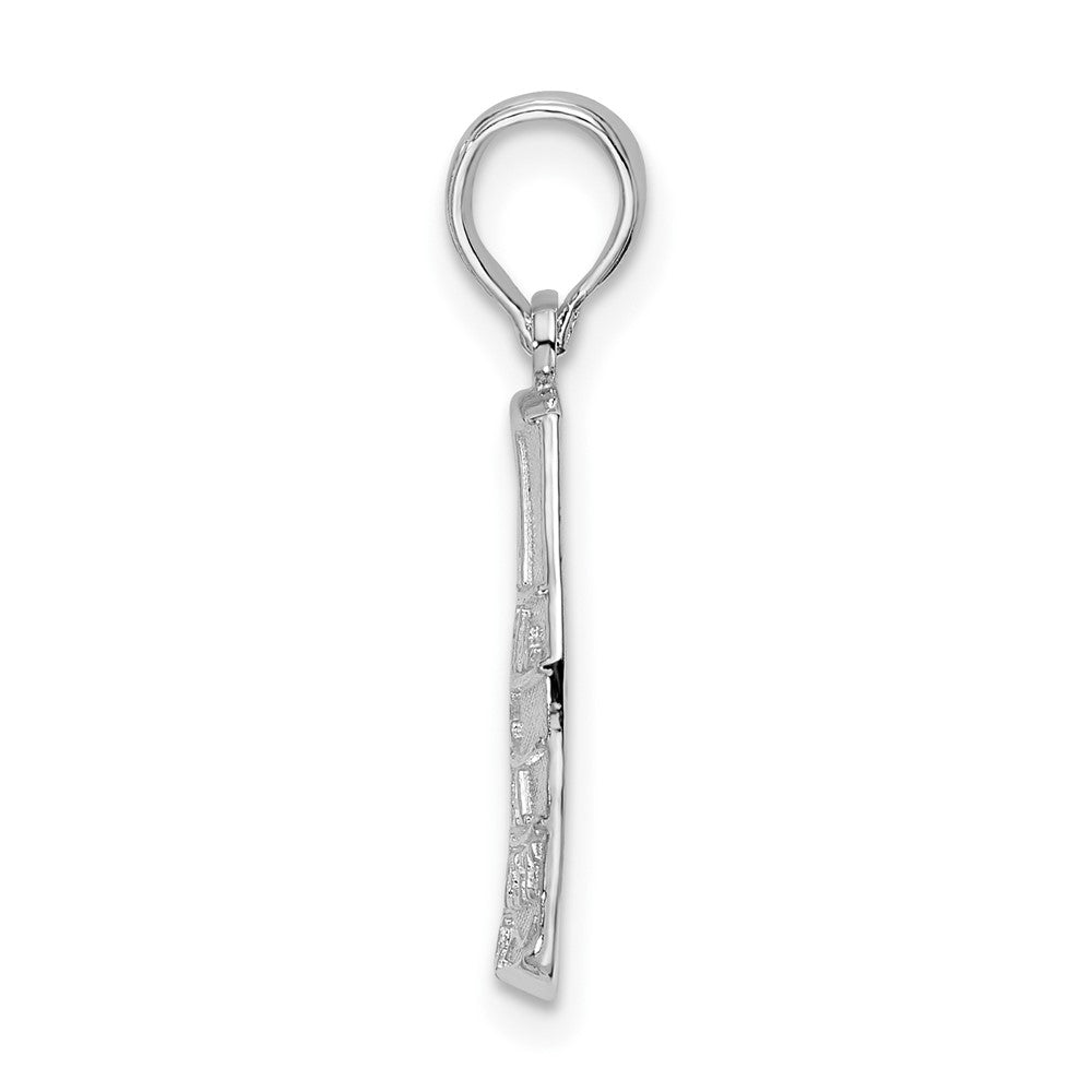 Sterling Silver Rhodium-plated Polished Small Key West USA Pendant