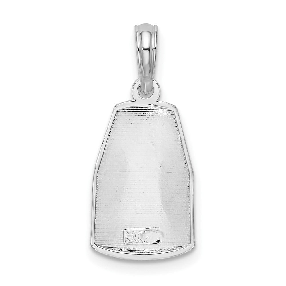 Sterling Silver Rhodium-plated Polished Small Key West USA Pendant