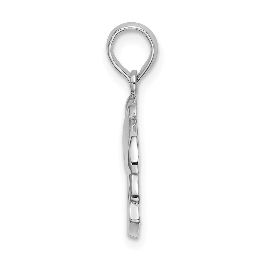 Sterling Silver Rhodium-plated Polished Key West Dolphin Pendant
