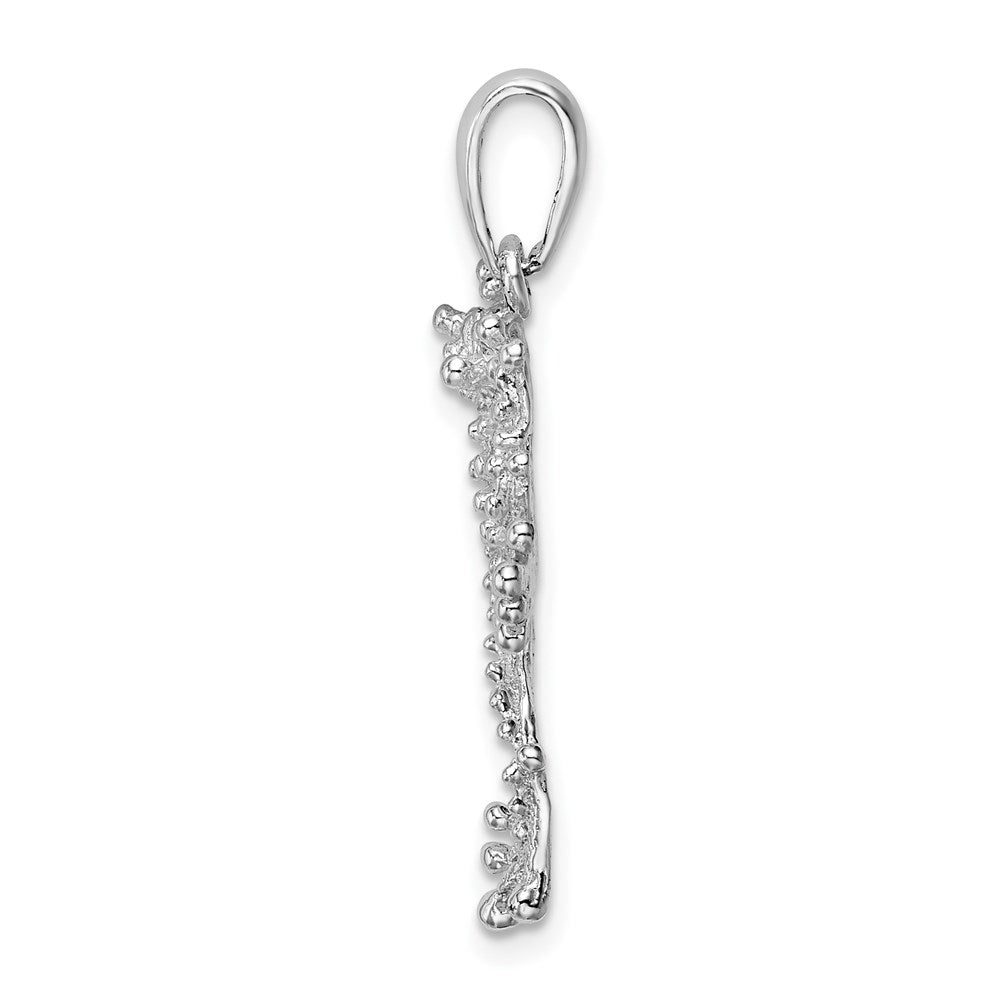 Sterling Silver Rhodium-plated Polished Jumping Frog Pendant