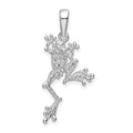 Sterling Silver Rhodium-plated Polished Jumping Frog Pendant