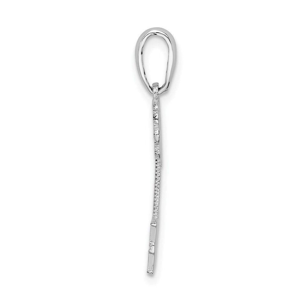 Sterling Silver Rhodium-plated Polished South Beach Palm Tree Pendant