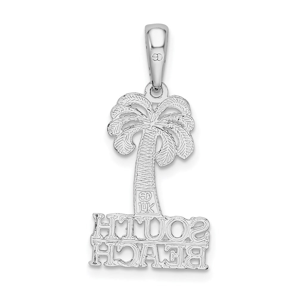Sterling Silver Rhodium-plated Polished South Beach Palm Tree Pendant