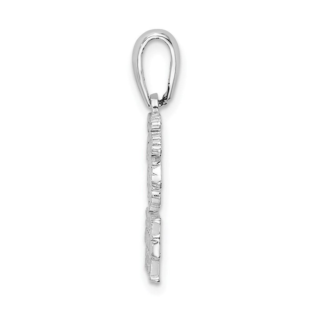 Sterling Silver Rhodium-plated Polished South Beach Palm Tree Pendant