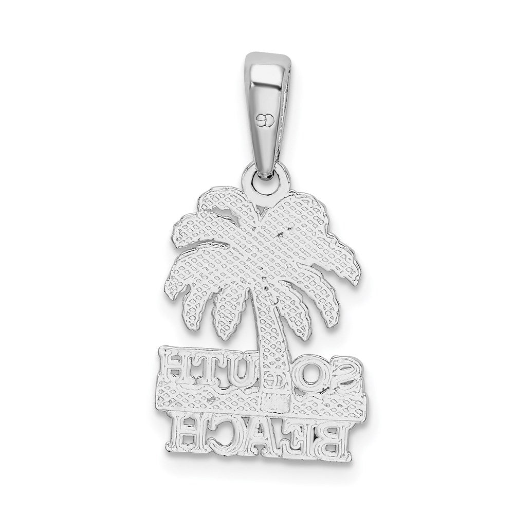 Sterling Silver Rhodium-plated Polished South Beach Palm Tree Pendant
