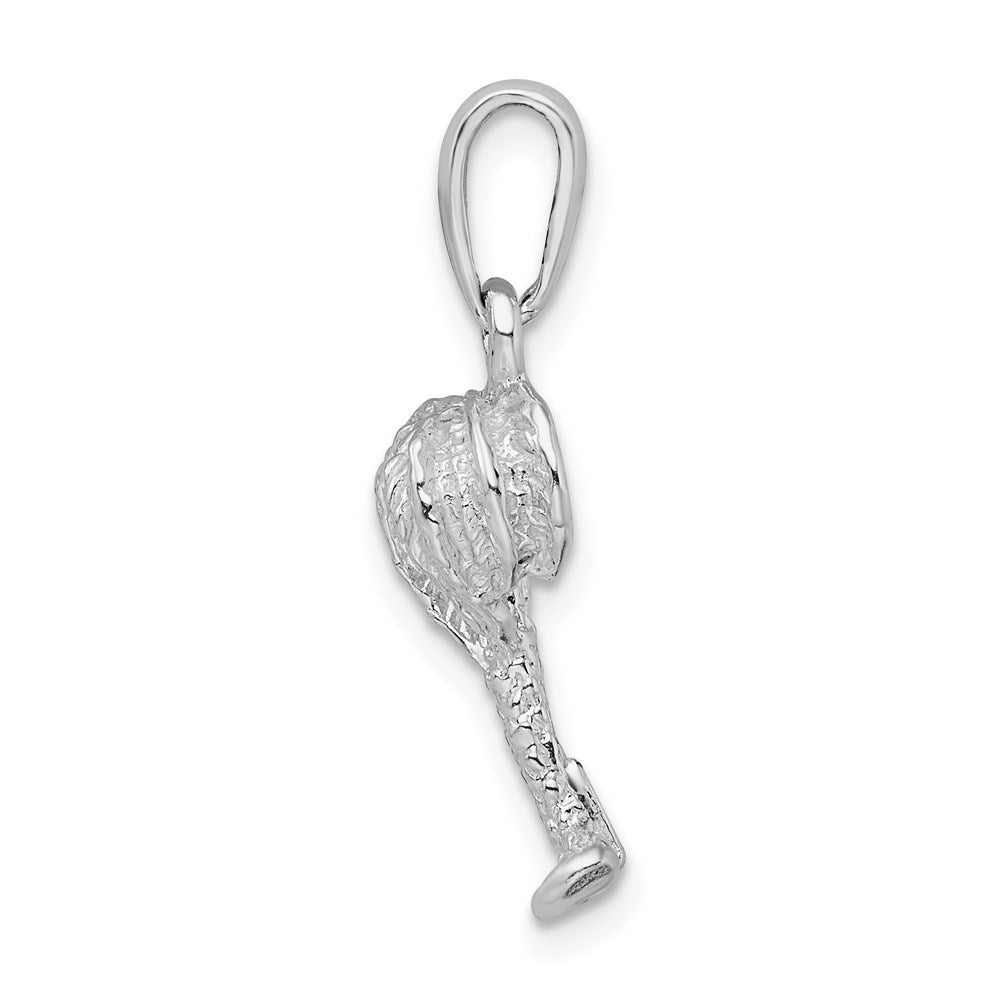 Sterling Silver Rhodium-plated Polished Palm Tree w/Coconuts Pendant