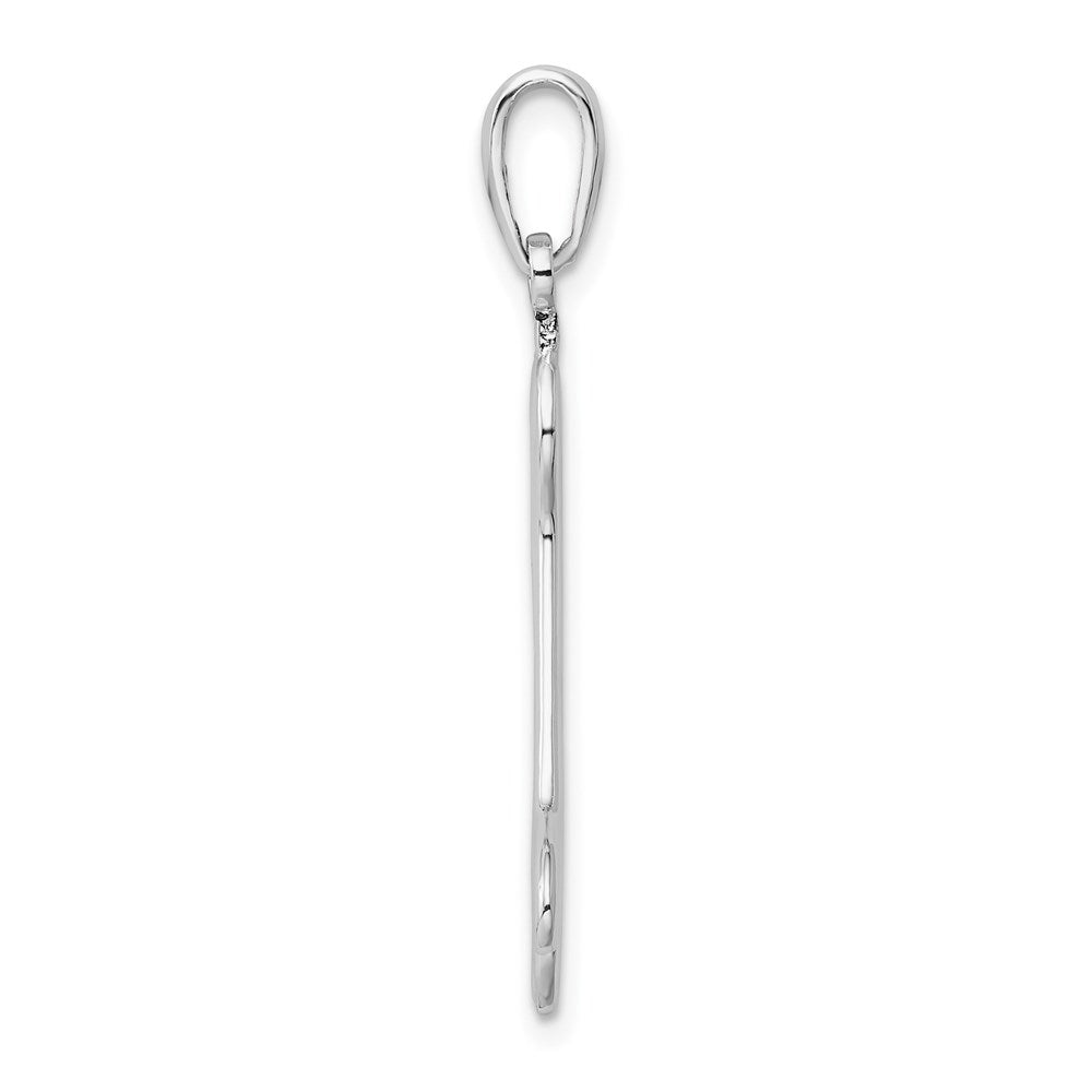 Sterling Silver Rhodium-plated Polished Engraveable Dog Bone Pendant
