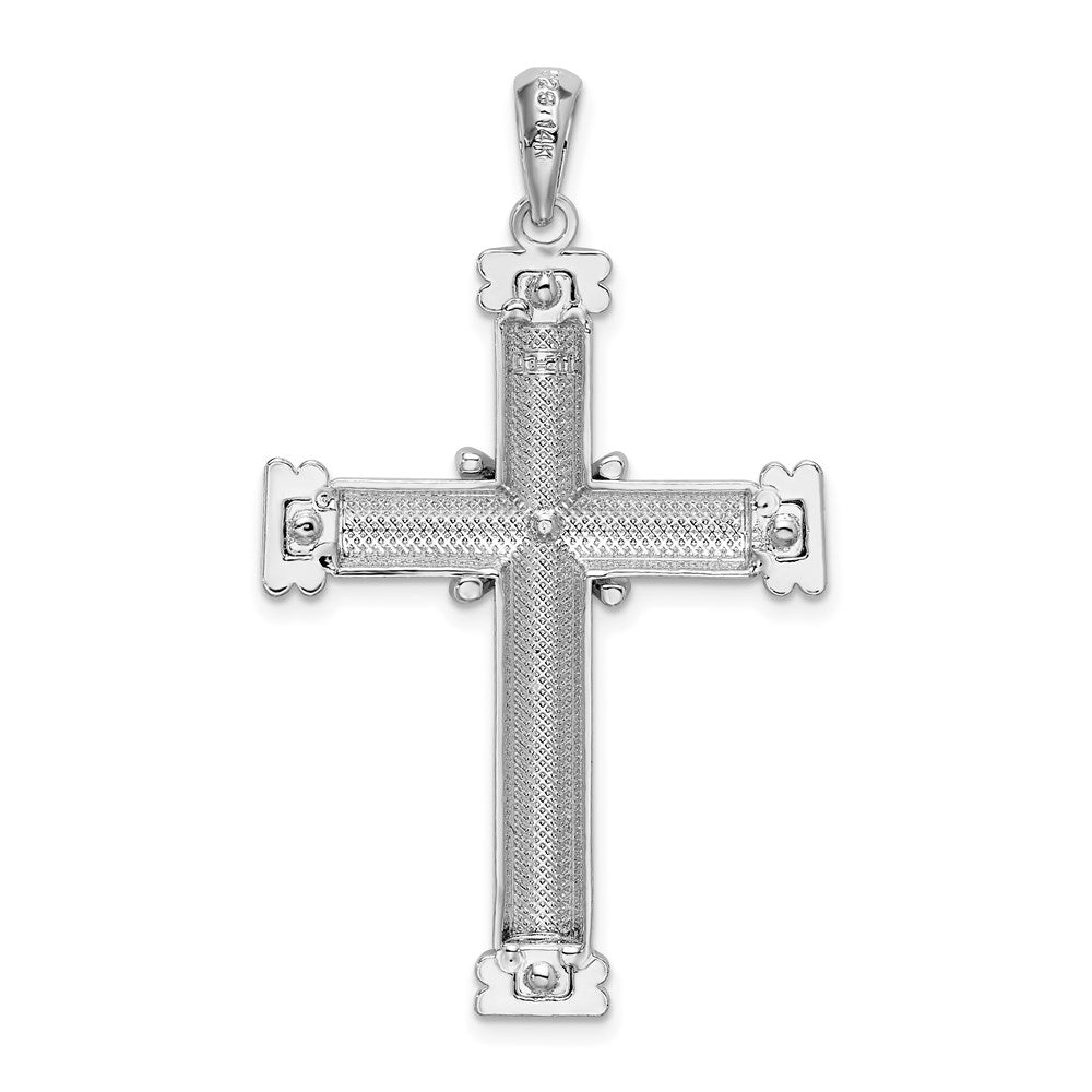 Sterling Silver Rhodium-plated Polished X-Center Latin Cross Pendant