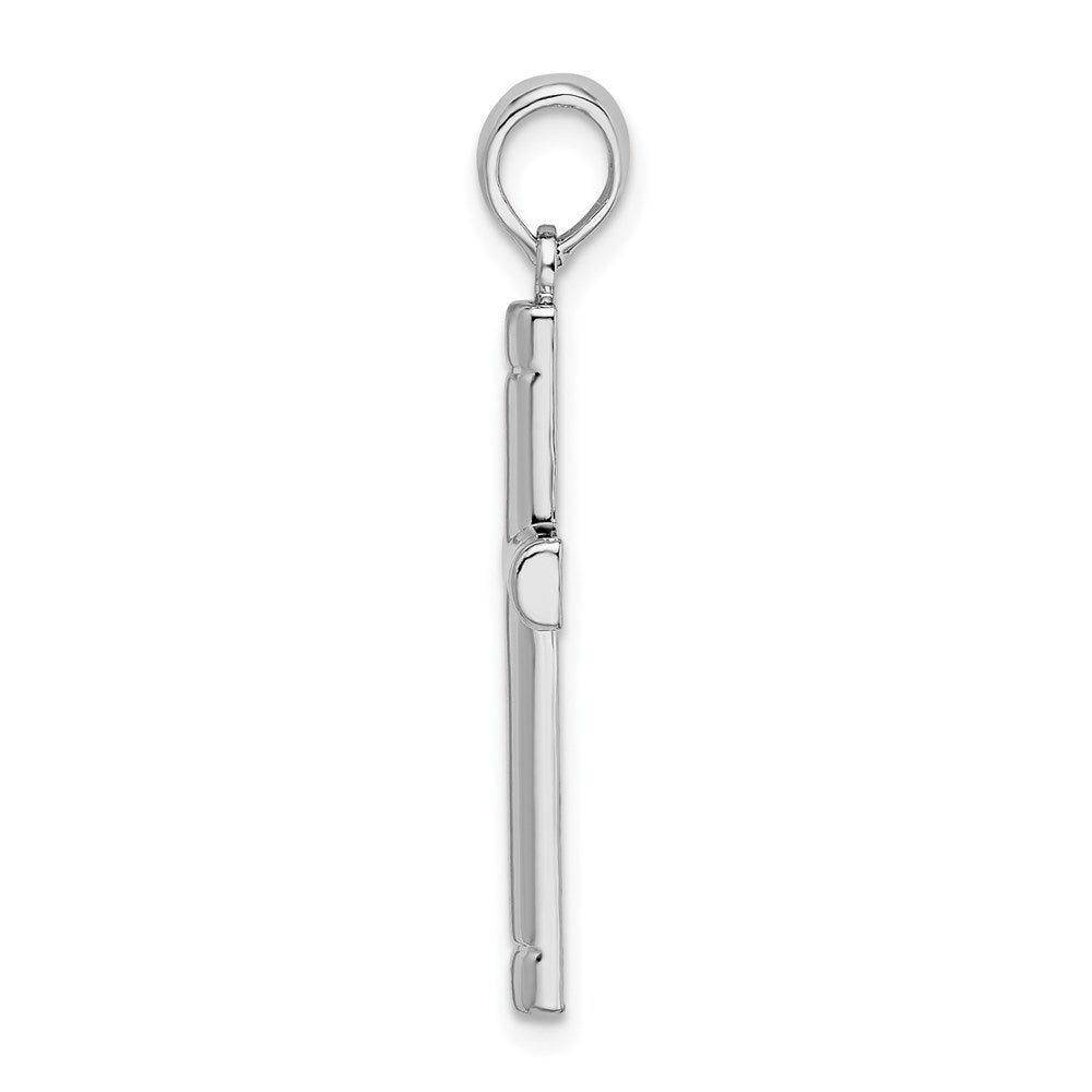 Sterling Silver Polished Tubular Latin Cross Pendant