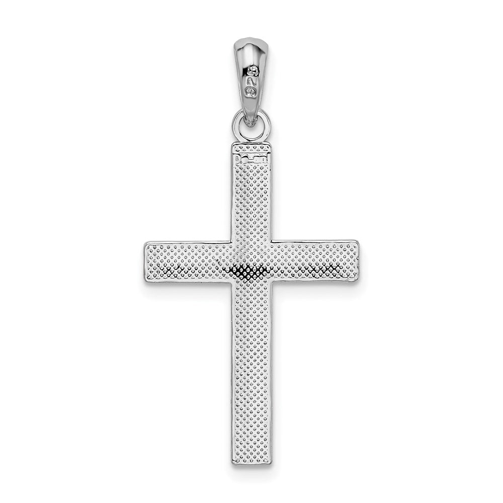 Sterling Silver Polished Tubular Latin Cross Pendant