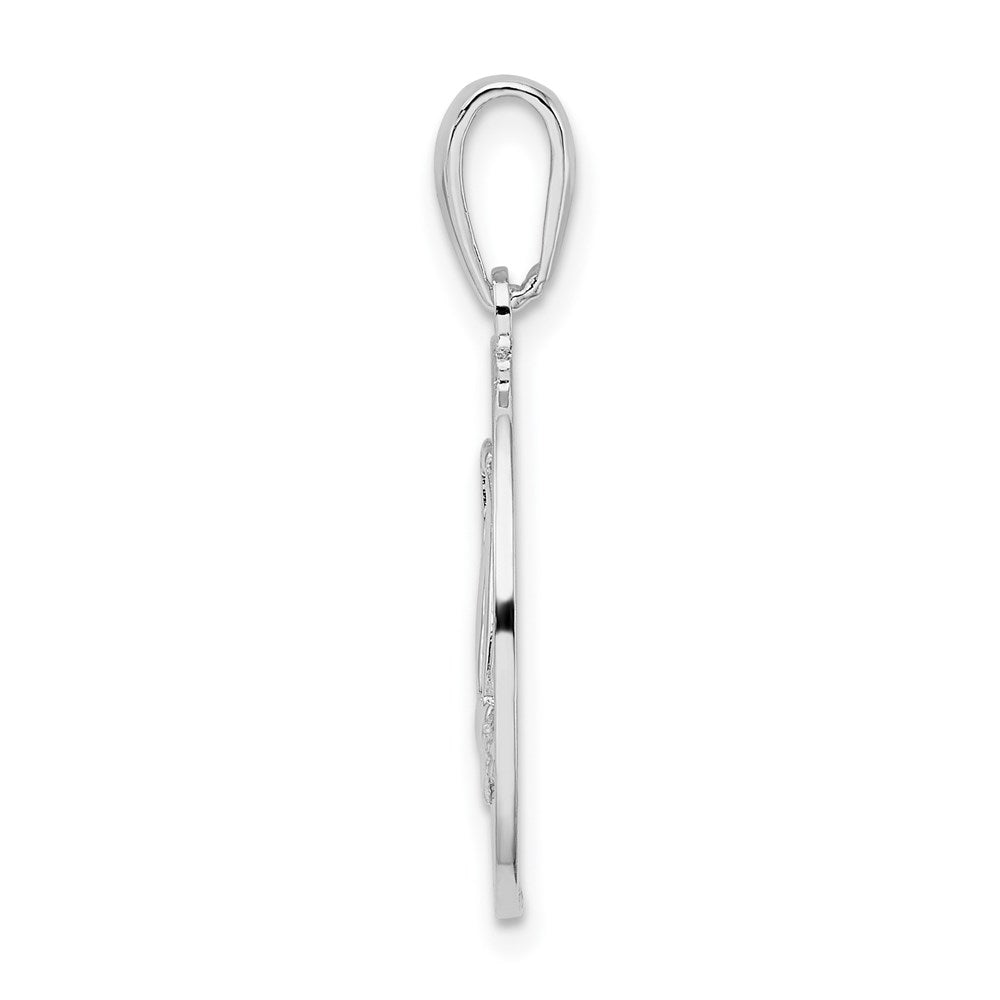 Sterling Silver Rhodium-plated Long Beach Island,NJ w/Sailboat Pendant