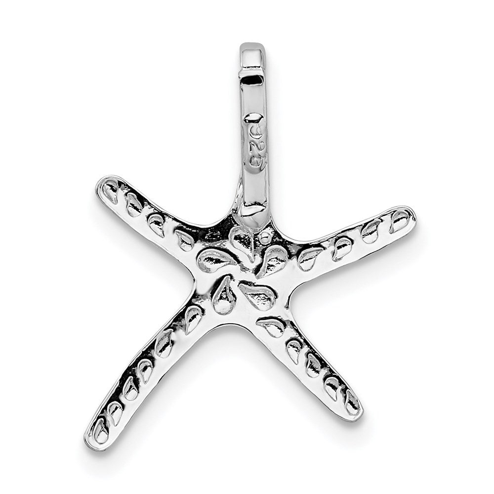 Sterling Silver Rhodium-plated Polished Dancing Starfish Slide