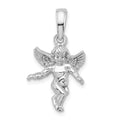 Sterling Silver Rhodium-plated Polished 3D Guardian Angel Pendant