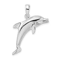 Sterling Silver Rhodium-plated Polished Jumping Dolphin Pendant