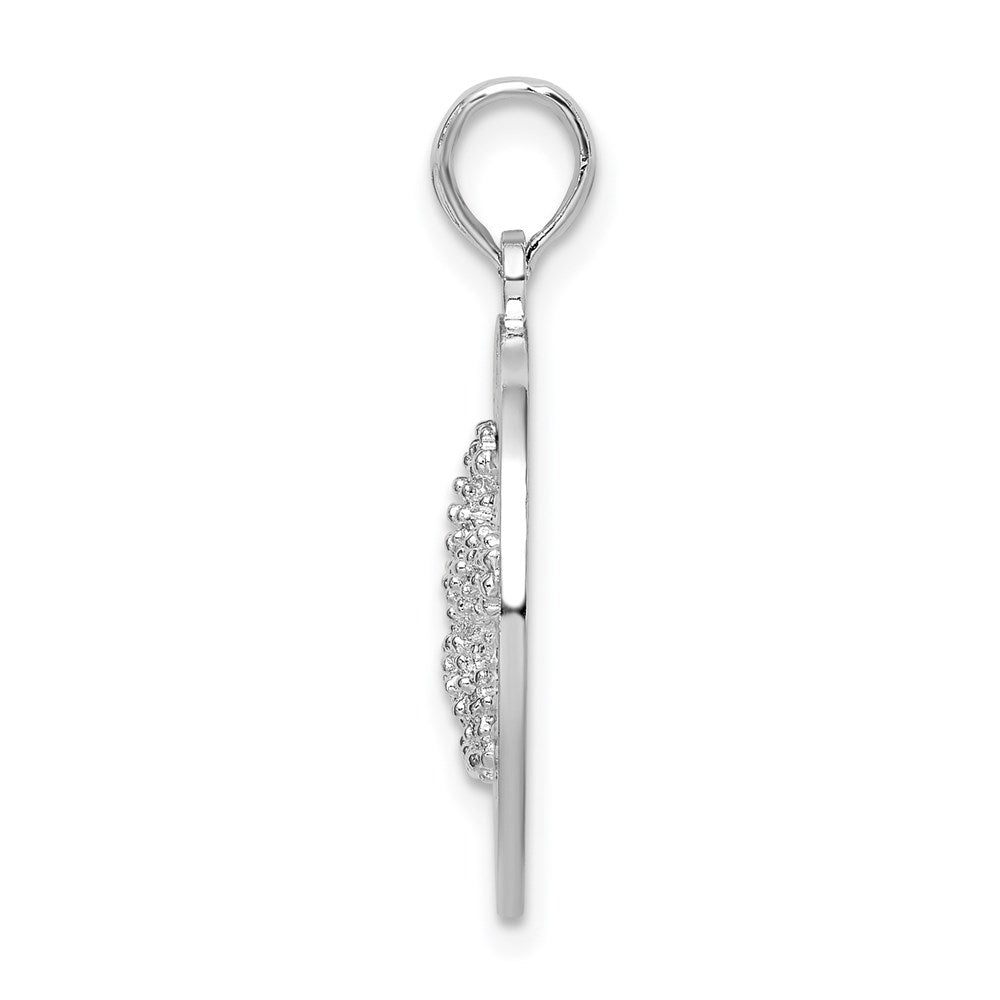 Sterling Silver Rhodium-plated Textured Bahamas w/Starfish Pendant