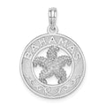 Sterling Silver Rhodium-plated Textured Bahamas w/Starfish Pendant