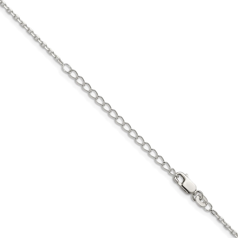 Sterling Silver 1.5mm Beveled Oval Cable Chain w/ ext.