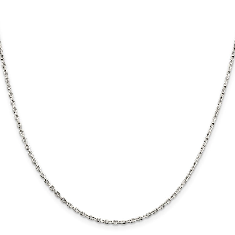 Sterling Silver 2mm Beveled Oval Cable Chain w/ ext.