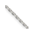 Sterling Silver 2mm Beveled Oval Cable Chain w/ ext.