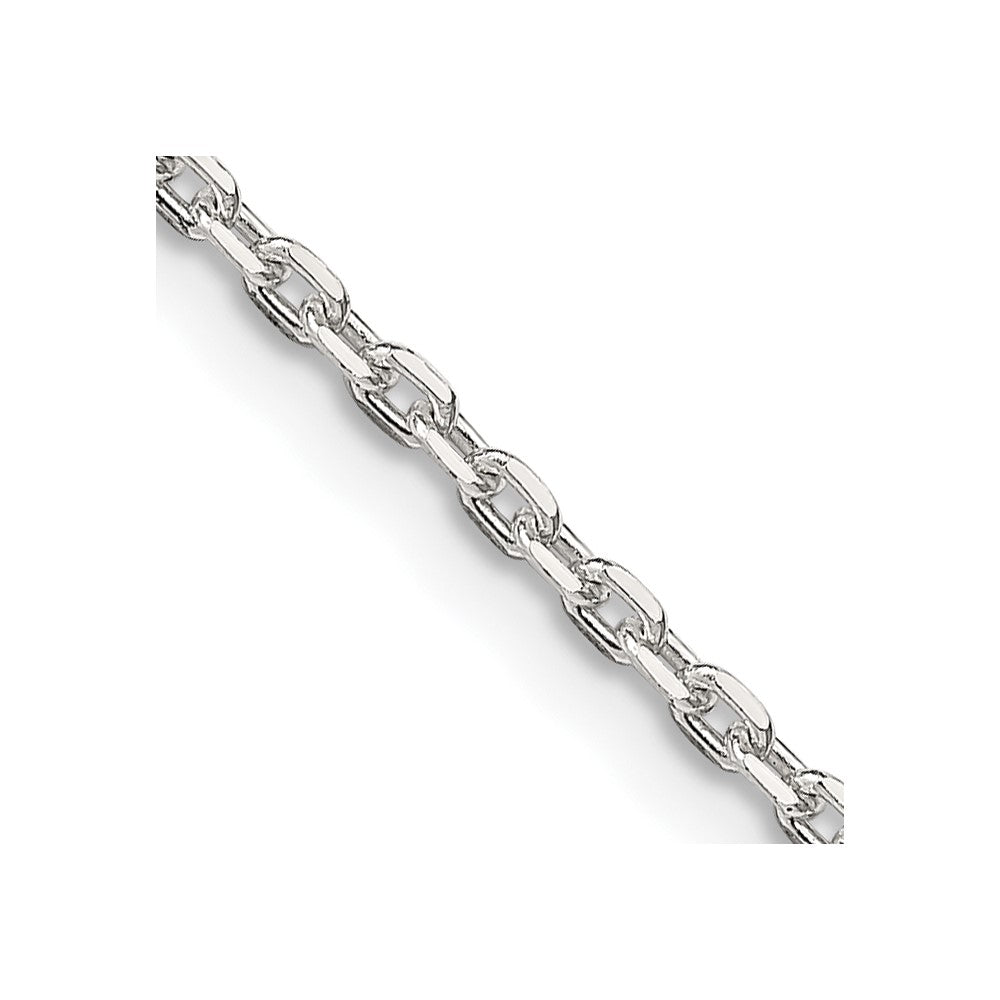Sterling Silver 2mm Beveled Oval Cable Chain w/ ext.
