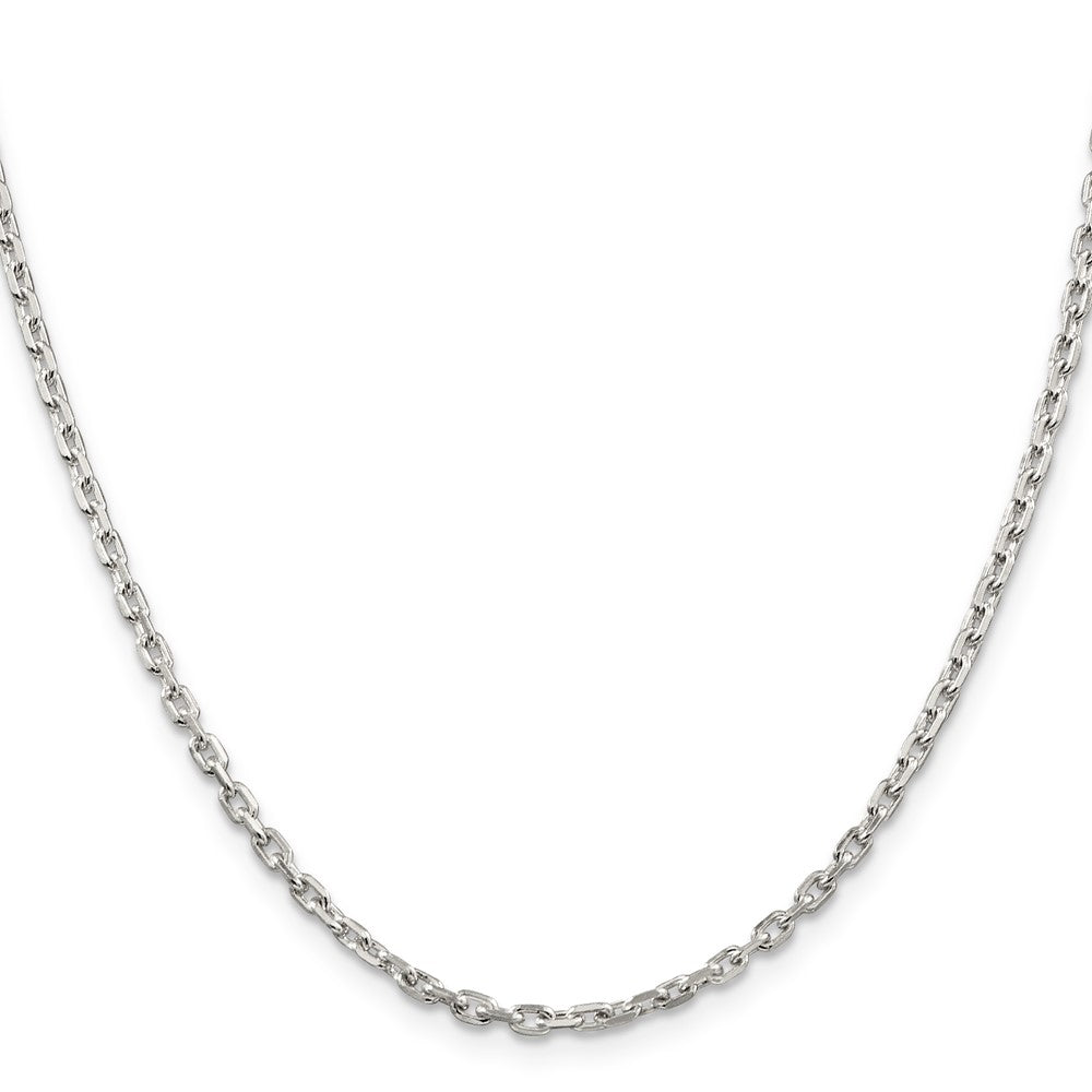 Sterling Silver 2.75mm Beveled Oval Cable Chain w/ ext.
