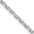 Sterling Silver 2.75mm Beveled Oval Cable Chain w/ ext.