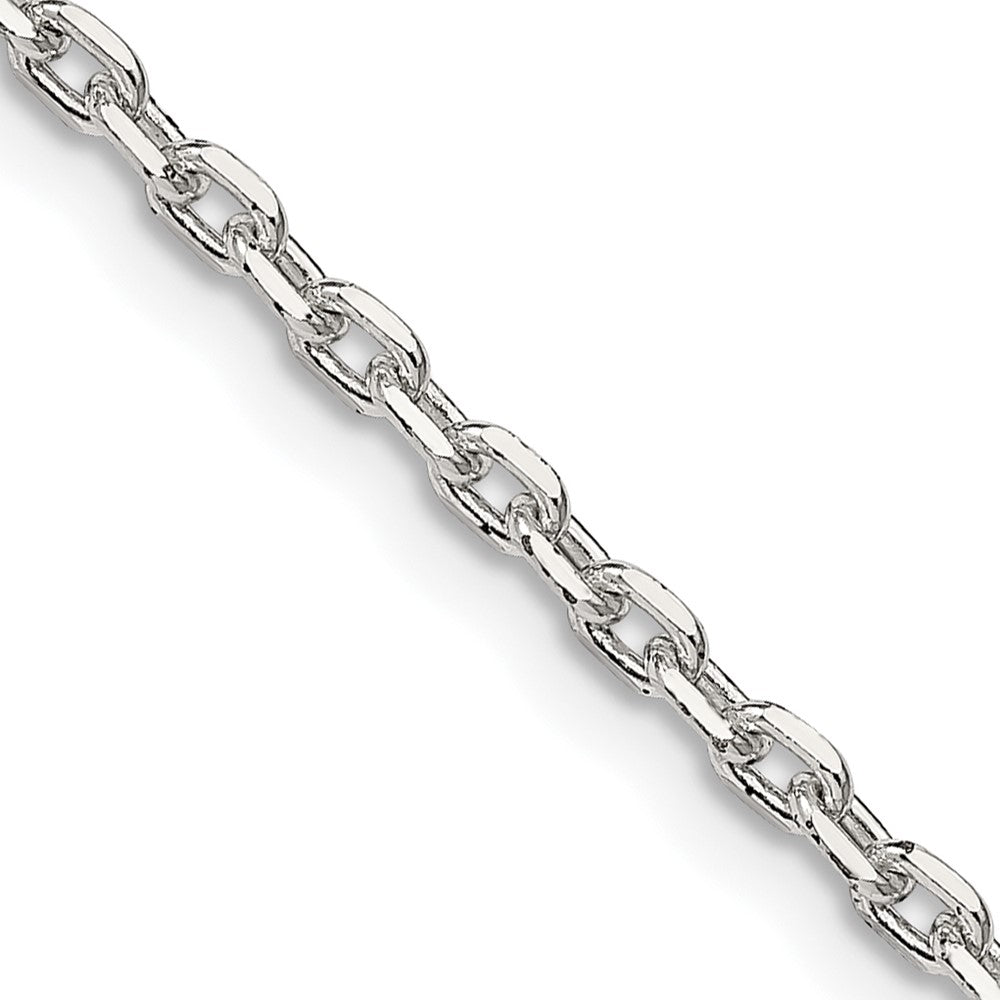Sterling Silver 2.75mm Beveled Oval Cable Chain w/ ext.