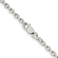 Sterling Silver Rhodium-plated 2.75mm Beveled Oval Cable Chain
