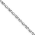 Sterling Silver Rhodium-plated 3.25mm Beveled Oval Cable Chain