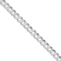Sterling Silver Rhodium-plated 6.75mm Concave Beveled Curb Chain